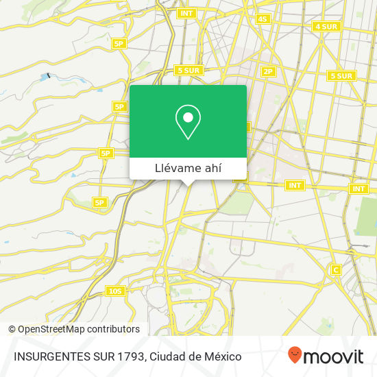 Mapa de INSURGENTES SUR 1793