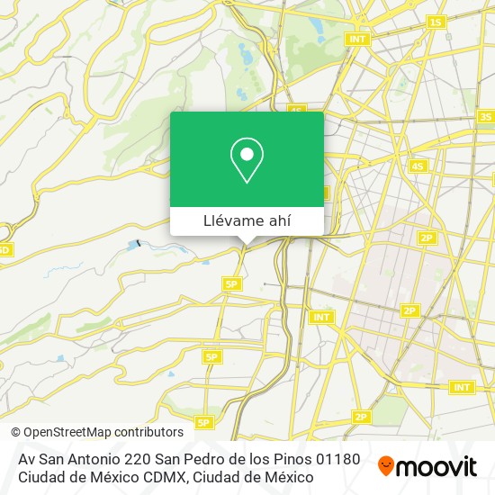 Mapa de Av  San Antonio 220  San Pedro de los Pinos  01180 Ciudad de México  CDMX