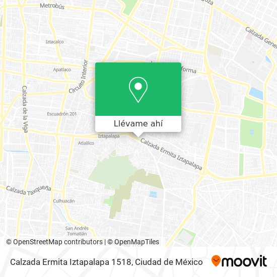 Mapa de Calzada Ermita Iztapalapa 1518