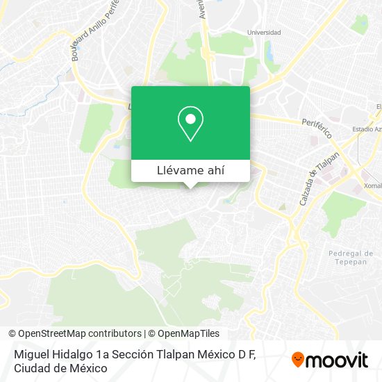 Mapa de Miguel Hidalgo 1a Sección  Tlalpan México D F