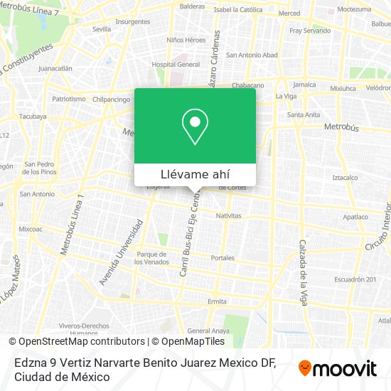 Mapa de Edzna 9  Vertiz Narvarte  Benito Juarez  Mexico DF