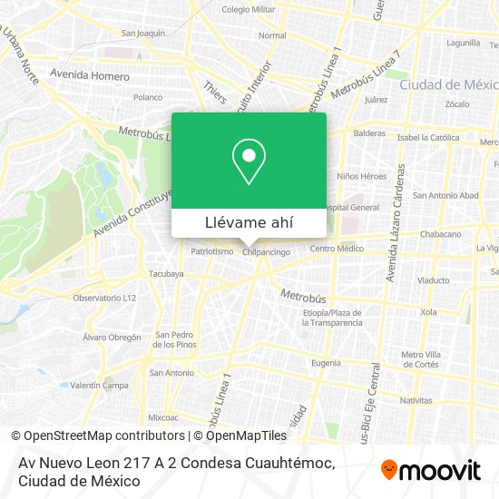 Mapa de Av  Nuevo Leon 217 A 2  Condesa  Cuauhtémoc