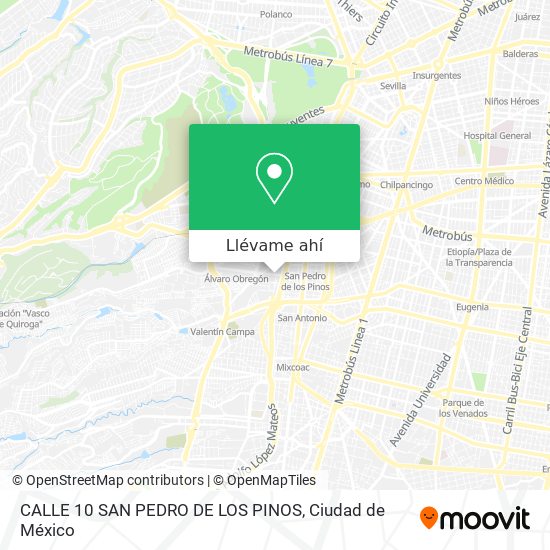Mapa de CALLE 10  SAN PEDRO DE LOS PINOS