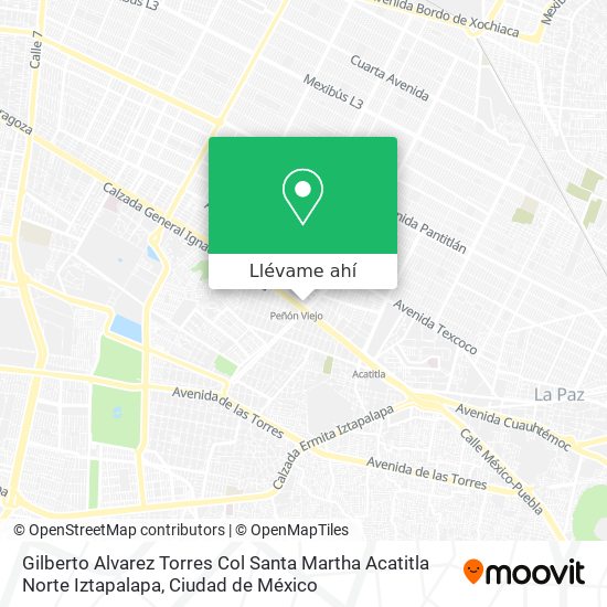 Mapa de Gilberto Alvarez Torres     Col  Santa Martha Acatitla Norte Iztapalapa