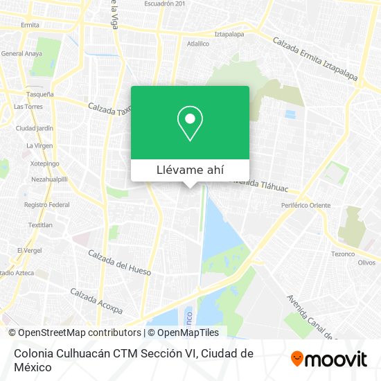 Mapa de Colonia Culhuacán CTM Sección VI