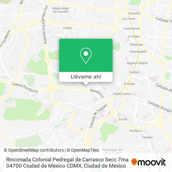 Mapa de Rinconada Colonial  Pedregal de Carrasco Secc 7ma 04700 Ciudad de México  CDMX