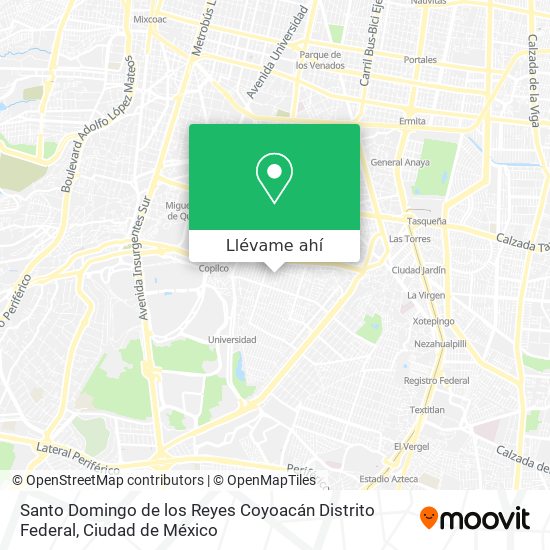 Mapa de Santo Domingo de los Reyes  Coyoacán  Distrito Federal