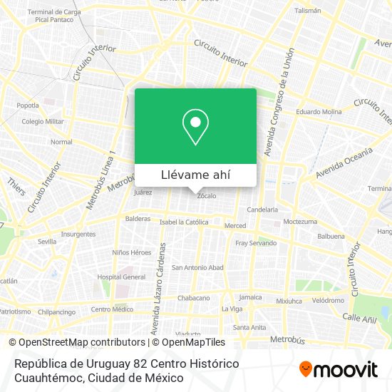 Mapa de República de Uruguay 82  Centro Histórico  Cuauhtémoc