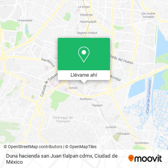 Mapa de Duna  hacienda san Juan tlalpan  cdmx