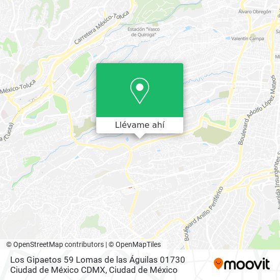 Mapa de Los Gipaetos 59 Lomas de las Águilas 01730 Ciudad de México  CDMX