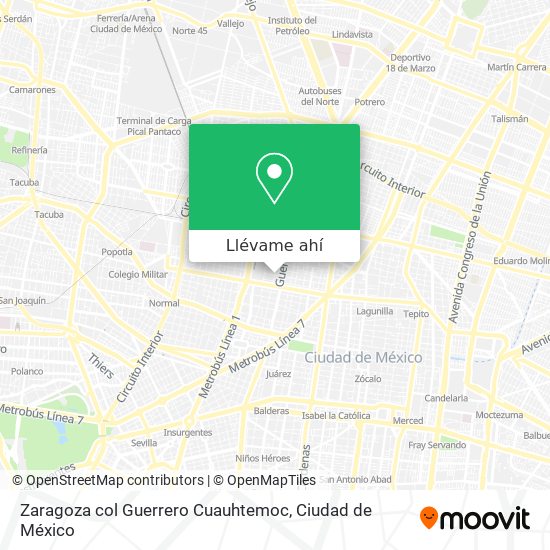Mapa de Zaragoza   col Guerrero  Cuauhtemoc
