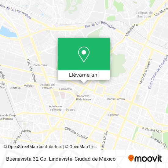 Mapa de Buenavista 32  Col  Lindavista