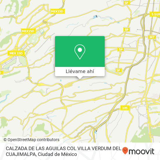 Mapa de CALZADA DE LAS AGUILAS COL  VILLA VERDUM DEL CUAJIMALPA