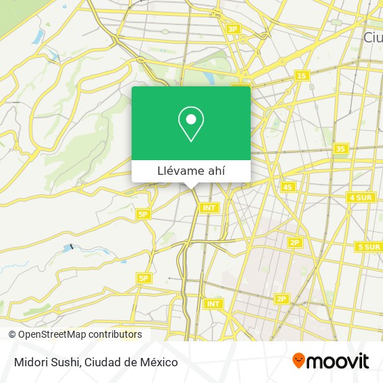 Mapa de Midori Sushi