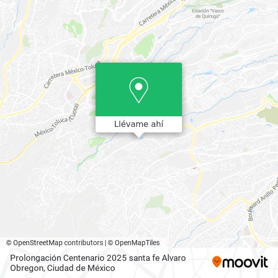 Mapa de Prolongación Centenario 2025  santa fe  Alvaro Obregon