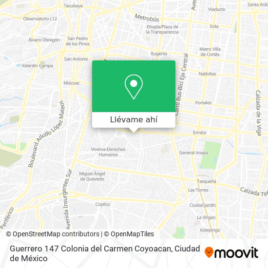 Mapa de Guerrero 147 Colonia del Carmen Coyoacan