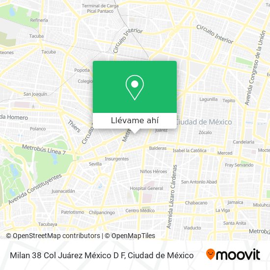 Mapa de Milan 38  Col  Juárez  México  D F
