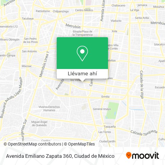 Mapa de Avenida Emiliano Zapata 360