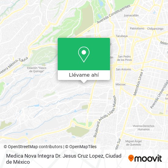 Mapa de Medica Nova Integra Dr. Jesus Cruz Lopez