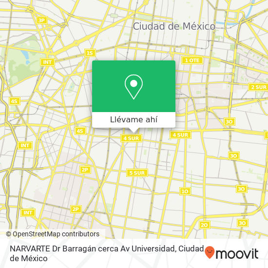 Mapa de NARVARTE Dr  Barragán  cerca Av  Universidad
