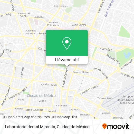 Mapa de Laboratorio dental Miranda