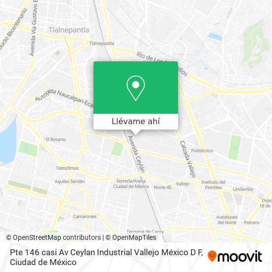 Mapa de Pte  146 casi Av  Ceylan Industrial Vallejo México D  F