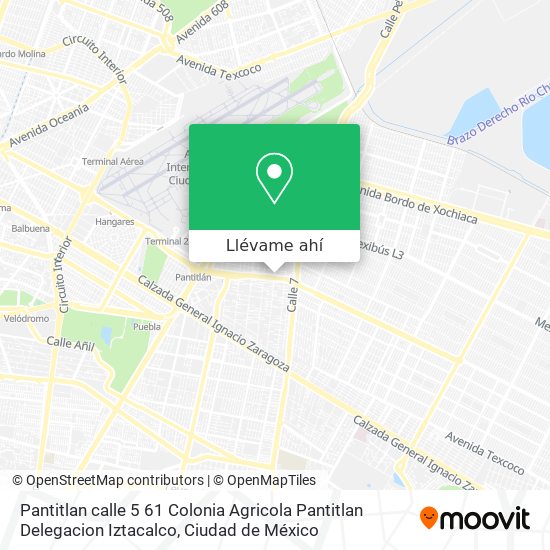 Mapa de Pantitlan calle 5  61  Colonia Agricola Pantitlan  Delegacion Iztacalco