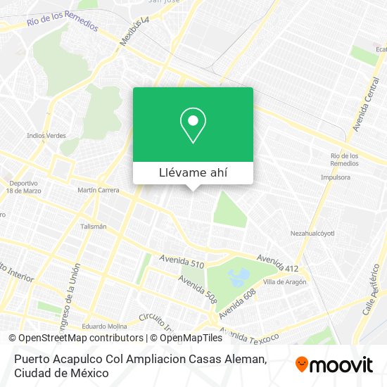 Cómo llegar a Puerto Acapulco Col Ampliacion Casas Aleman en Gustavo A.  Madero en Autobús o Metro?