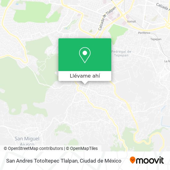 Mapa de San Andres Totoltepec Tlalpan