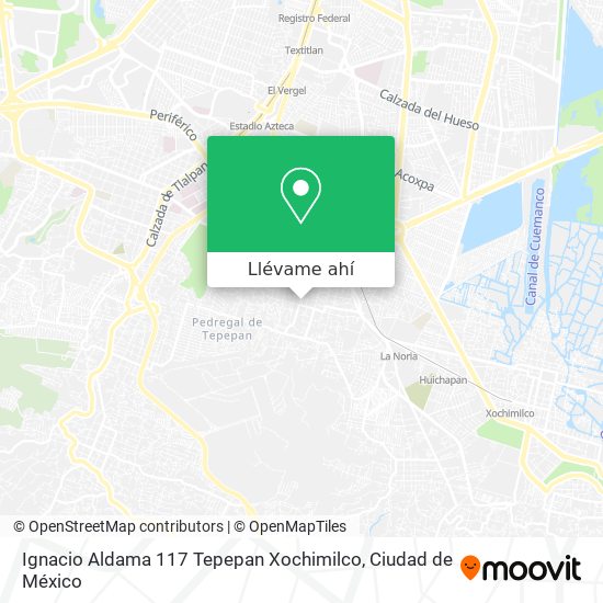 Mapa de Ignacio Aldama 117 Tepepan Xochimilco