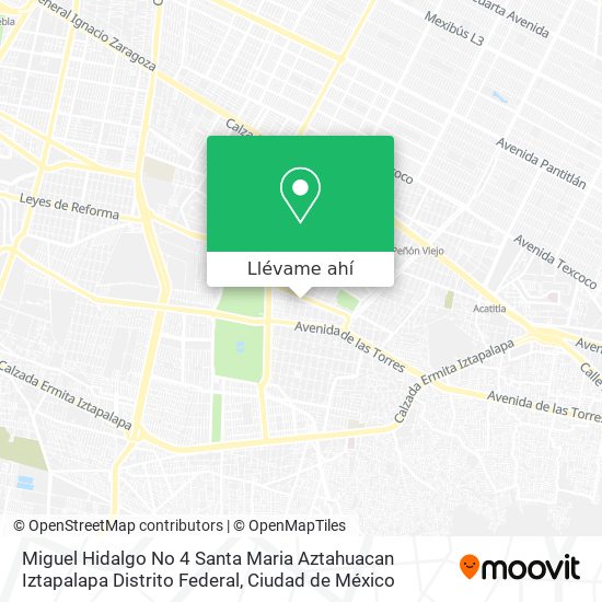 Mapa de Miguel Hidalgo No 4 Santa Maria Aztahuacan  Iztapalapa  Distrito Federal
