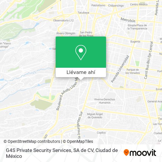 Mapa de G4S Private Security Services, SA de CV
