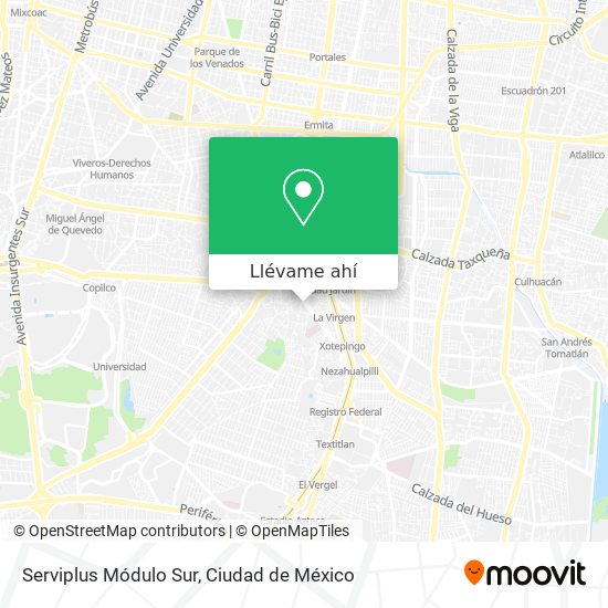 Mapa de Serviplus Módulo Sur