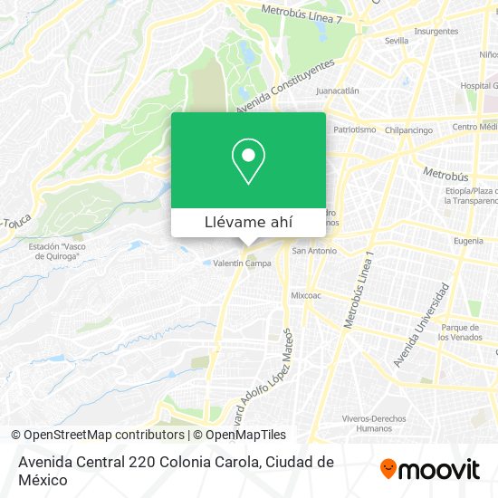 Mapa de Avenida Central 220  Colonia Carola