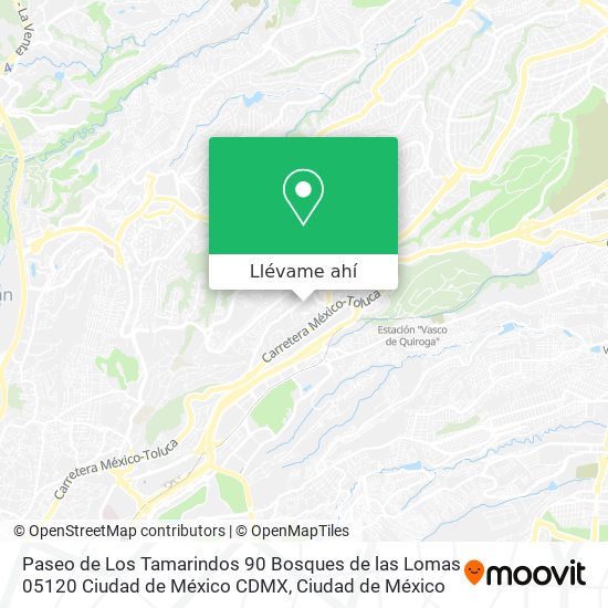 Mapa de Paseo de Los Tamarindos 90  Bosques de las Lomas  05120 Ciudad de México  CDMX