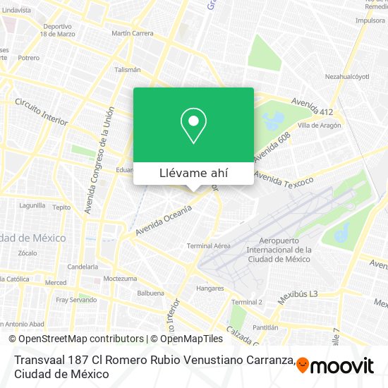 Mapa de Transvaal 187  Cl  Romero Rubio  Venustiano Carranza