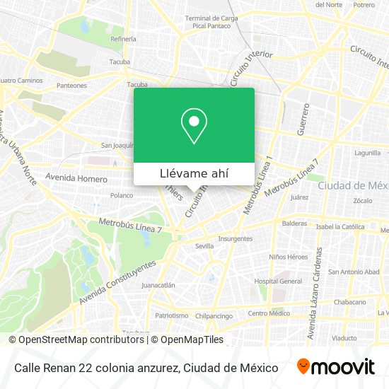 Mapa de Calle Renan 22  colonia anzurez
