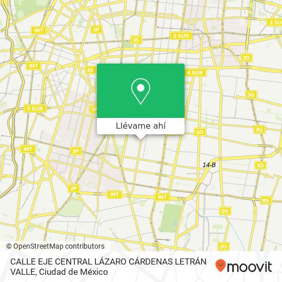 Mapa de CALLE EJE CENTRAL LÁZARO CÁRDENAS  LETRÁN VALLE