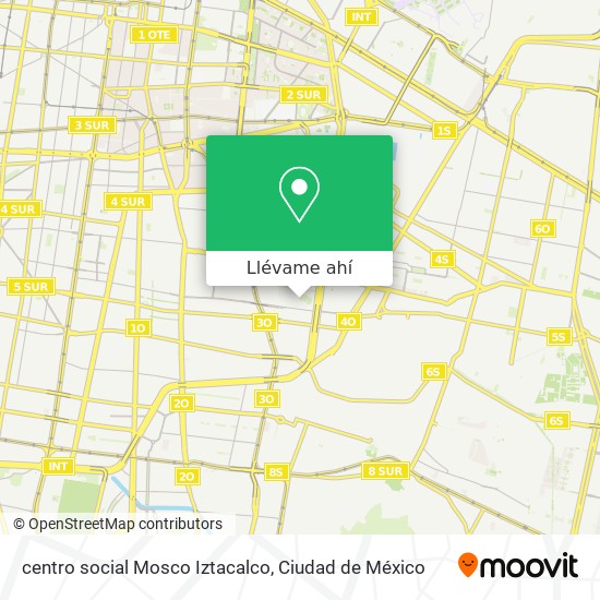 Mapa de centro social Mosco Iztacalco