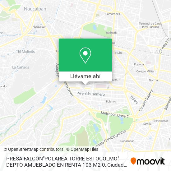 Mapa de PRESA FALCÓN"POLAREA TORRE ESTOCOLMO" DEPTO  AMUEBLADO EN RENTA 103 M2  0