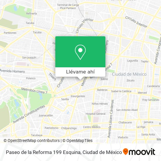 Mapa de Paseo de la Reforma 199 Esquina