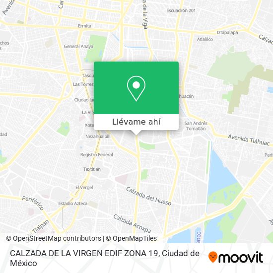 Mapa de CALZADA DE LA VIRGEN EDIF  ZONA 19
