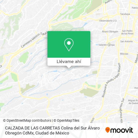 Mapa de CALZADA DE LAS CARRETAS  Colina del Sur   Álvaro Obregón  CdMx