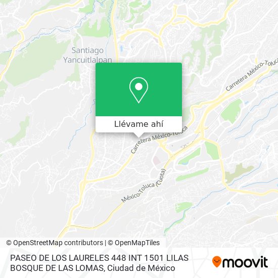 Mapa de PASEO DE LOS LAURELES 448 INT 1501  LILAS BOSQUE DE LAS LOMAS