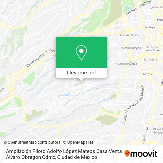 Mapa de Ampliación Piloto Adolfo López Mateos Casa Venta Alvaro Obregón Cdmx