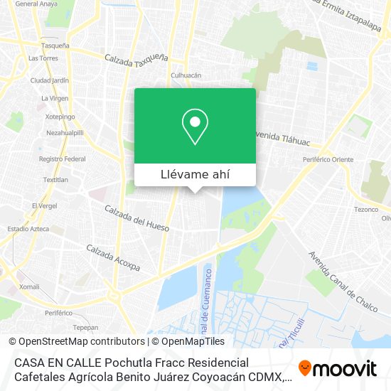 Cómo llegar a CASA EN CALLE Pochutla Fracc Residencial Cafetales Agrícola  Benito Juárez Coyoacán CDMX en Autobús?