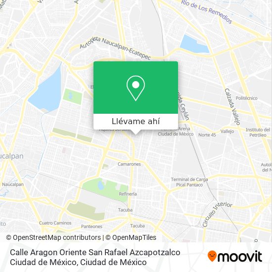 Mapa de Calle Aragon Oriente  San Rafael Azcapotzalco  Ciudad de México