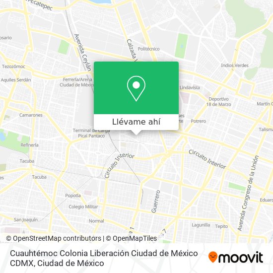 Mapa de Cuauhtémoc  Colonia Liberación  Ciudad de México  CDMX