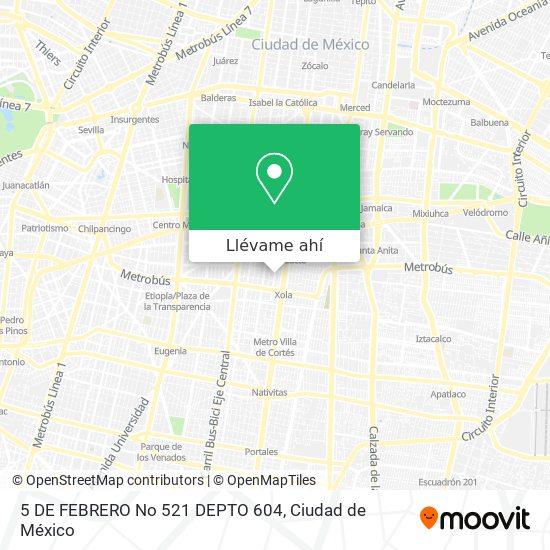 Mapa de 5 DE FEBRERO No  521  DEPTO  604