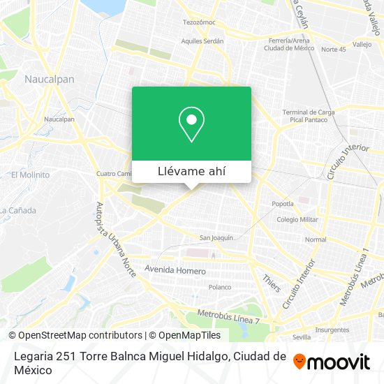 Mapa de Legaria 251  Torre Balnca  Miguel Hidalgo